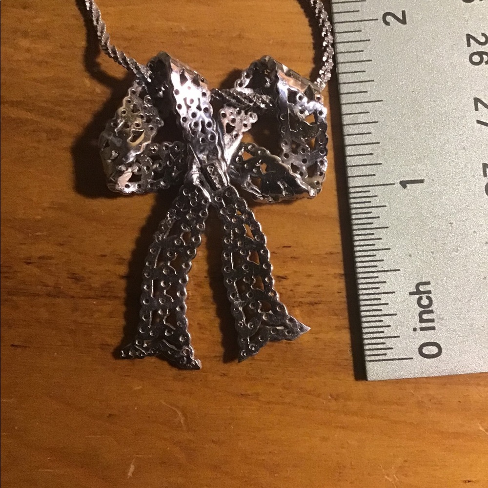 Stunning Diamond Bow! Solid white gold 2” long! - Picture 4 of 6